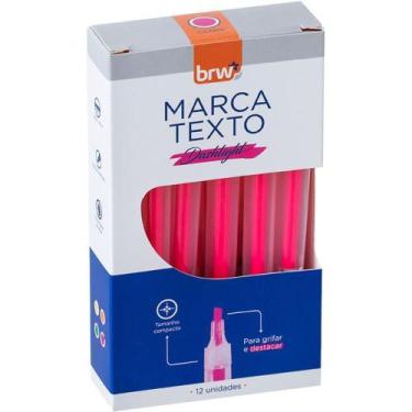 Imagem de Caneta Marca Texto Dashlight Rosa Fluorescente Caixa com 12 - BRW