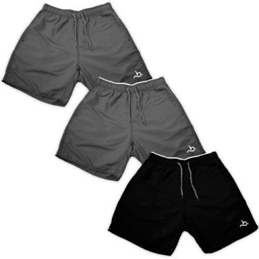 Imagem de Kit 3 Shorts Masculino Casual Treino Lisos Básicos Piscina - Bueno Sto