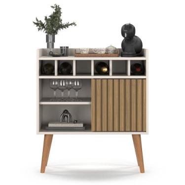 Imagem de Aparador Pequeno Retrô com Adega e Porta Design Moderno Cantinho Sala 