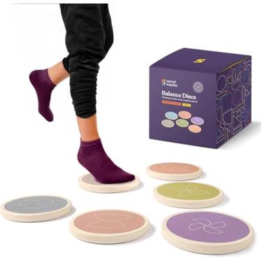 Imagem de Special Supplies trampolins de equilíbrio para crianças, 6 unid. Conjunto, brinquedos montessori de aprendizagem precoce sensorial, pista de obstáculos para equilíbrio e coordenação, jogo an