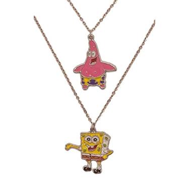Imagem de Conjunto de colar com pingente de esponja quadrada amarela e personagens de desenho animado de Patrick, osfm, esmaltado, A