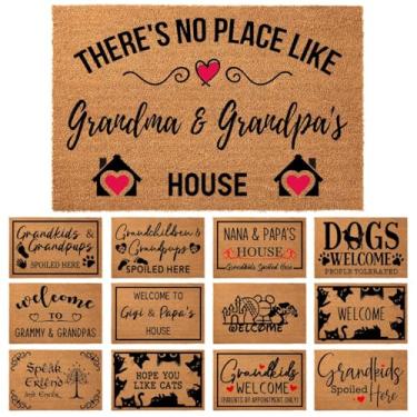 Imagem de JiXianJu Capacho de fibra de coco 60 x 40 cm - moderno, resistente à água, ao ar livre, antiderrapante, parte traseira de PVC, grosso, durável