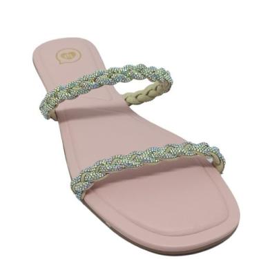 Imagem de Chinelo Infantil Molekinha Menina Cristais Casual, Aurora boreal, 31