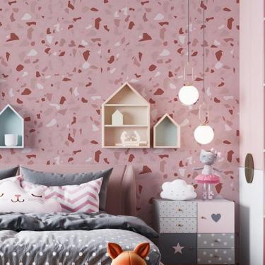 Imagem de Papel De Parede Adesivo Granilite Tons De Rosa - 3,0M