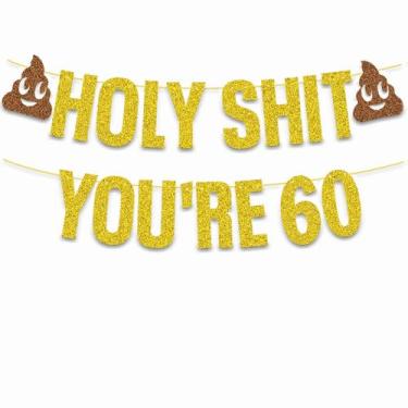 Imagem de Banner de Festa de 60 Anos - Dourado com Glitter