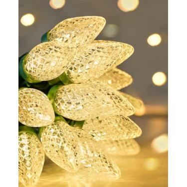 Imagem de Luzes de Natal SURAIELEC C9 - 100 LEDs Brancas Quentes - 20m para Exte