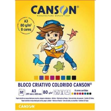 Imagem de Papel Colorido Criativo A3 32F 80g/m² 8 cores  CANSON