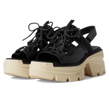 Imagem de Sorel Sandália plataforma de renda feminina Rein Cb, Cerâmica preta/branqueada, 36