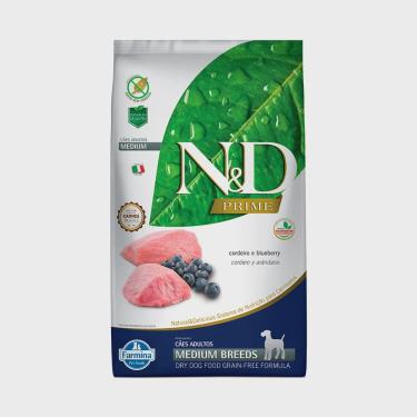 Imagem de N&D Prime Ração Para Cães Adultos Medium Breeds Sabor Cordeiro e Blueberry 10kg - Farmina