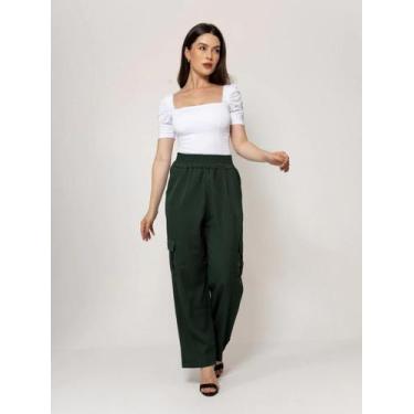 Imagem de Calca Cargo Feminina Com Elastico cl-0019 - HBD, Verde escuro, P