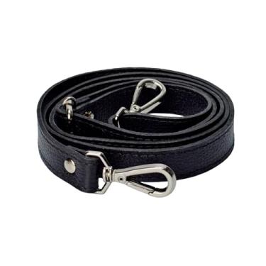 Imagem de Alça Bolsa Transversal Tiracolo Avulsa em Couro Legítimo Metal Cor Prata para Bolsas Malas Pastas (1,5 cm)