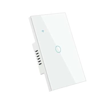 Imagem de Tuya Smart Switches US Neutral Wire/No Neutral Wire Required 1/2/3/4 Gang Light WiFi Touch Switch Voice Control-121JL-WHITE-01