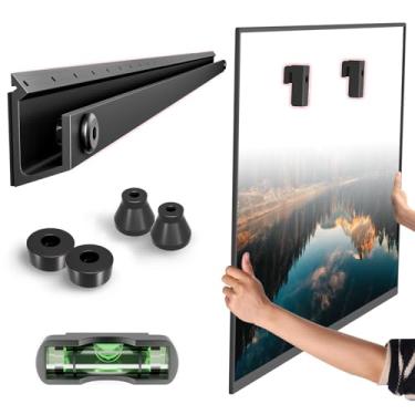 Imagem de Suporte de parede de TV sem pino para drywall de 81 a 190 cm, suporte de TV sem furadeira comporta até 68 kg, cabide de TVs sem pregos, inclinação de 5° com Max Vesa 600 x 400, perfil baixo, sem