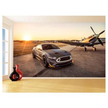 Imagem de Papel De Parede 3D Carro Ford Mustang Avião Caça 3,5M Car76 - Você Dec