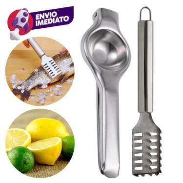 Imagem de Kit Escamador Removedor Escama Descamador Peixe E Espremedor Amassador