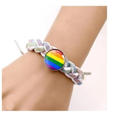 Imagem de Pulseira De Corda Trançada Do Orgulho Gay, Lgbtq Arco-Íris