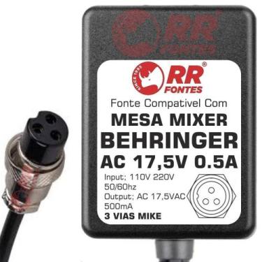 Imagem de Fonte Ac 17,5V Para Mesa Mixer Behringer Mixer Dx100 Dx500 - Rrfontes 
