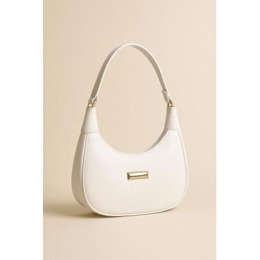 Imagem de Bolsa Feminina De Ombro Meia Lua Preto, Branca Ou Bege - Zion Shoes, B