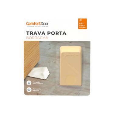 Imagem de Fixador Calço Trava Porta Borracha Comfortdoor Marrom Claro
