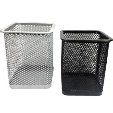 Imagem de Cesto Telado Organizador Porta Caneta Aramado Quadrado 10 cm - Wellmix