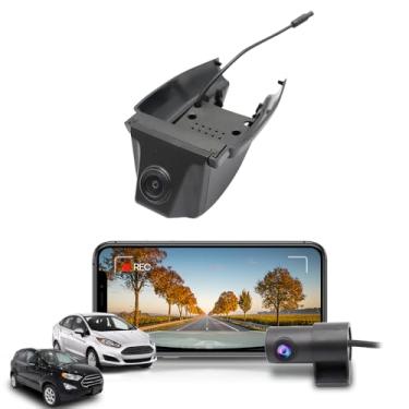 Imagem de Fitcamx Câmera frontal 2K + traseira 1080P para Ford EcoSport & Fiesta S SE SES Titanium ST Line (sensor de chuva), visual OEM, gravação de loop duplo, Wi-Fi e aplicativo, sensor de gravidade, fácil