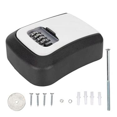 Imagem de Segurança chave Lock Box impermeável liga de alumínio parede combinação cofre para casa garagem escritório armazenamento gestão cinza