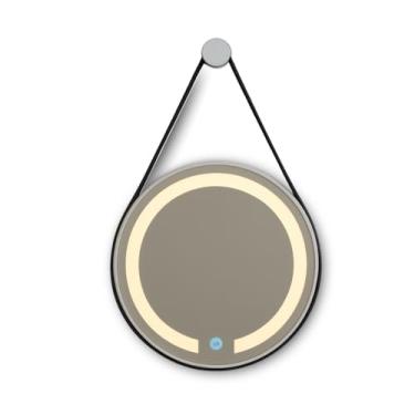 Imagem de ESPELHO ADNET ILUMINADO RED 60CM BRANCO C/ALÇA PRETA TOUCH LED 3000K