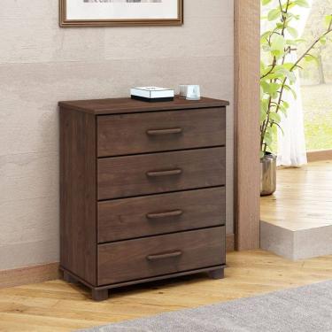 Imagem de Cômoda Madeira Maciça 4 Gavetas Quarto Gaveteiro Roupas Boho