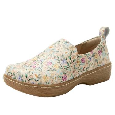 Imagem de Tamanco feminino Alegria Origin Orygin couro de grão de madeira sem cadarço, Tomilho de verão, 8-8.5 Wide