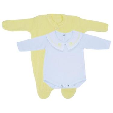 Imagem de Kit macacão Trançado Amarelo e Body Gola Bordada DU - Kowak, Amarelo, 