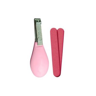 Imagem de Kit Higiene Infantil Cortador De Unha E Lixa Rosa Safety