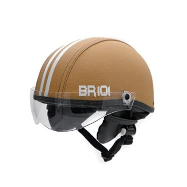 Imagem de Capacete Coquinho Scooter Elétrica Bike Skate Patinete BR 101 Premium Viseira Cristal (Marrom Creme, PP - VESTE 53/54)