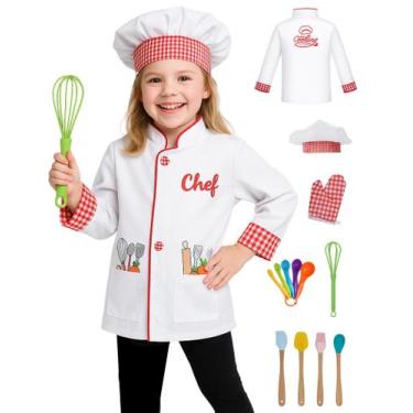 Imagem de Traje de chef ANPHILE para crianças com chapéu  roupa infantil