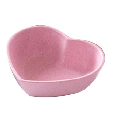 Imagem de Prato de tempero rosa em forma de coração de 200 ml, mini pratos de aperitivo PP seguros multiuso, acessórios essenciais de cozinha, ferramentas para sal, ketchup, açúcar, vinagre