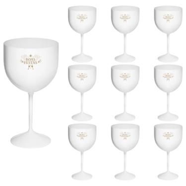 Imagem de Taça Acrílico Gin 500ml Boas Festas 10pçs (BRANCO)