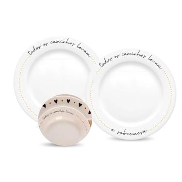 Imagem de Kit 2 Pratos Sobremesa Vidro Estampado Fofo Mesa Posta Frase Todos Os Caminhos Levam a Sobremesa