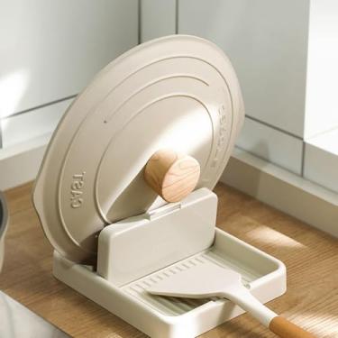 Imagem de Descanso de colher com suporte de tampa para fogão – 1 pacote de descanso de utensílios para espátula, concha, tampa de panela e bancada, acessórios de utensílios de cozinha para cozinhar