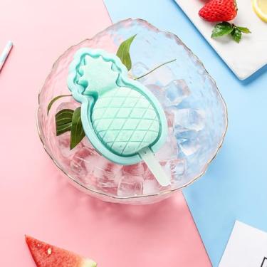 Imagem de Moldes para picolés, 1 molde de picolé, molde reutilizável de fácil liberação para sorvete, formas adoráveis moldes caseiros de picolé, máquina de picolé DIY (verde-claro)