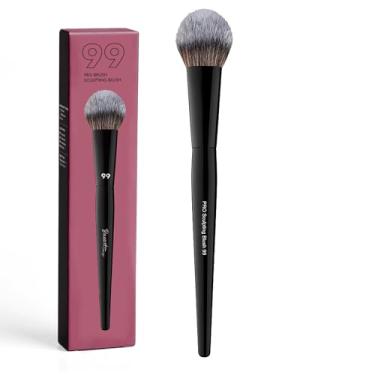 Imagem de Pincel de blush 99 Pro Sculpting, design de cabeça de pá, cerdas macias e densas para aplicação precisa, cabo preto, maquiagem em pó creme