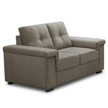 Imagem de Sofá 2 Lugares Para Sala De Estar Living 153cm Allon F04 Veludo Marrom Claro - Lyam Decor