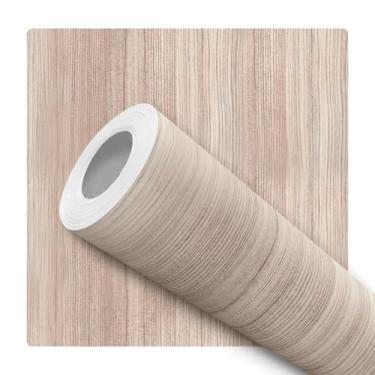 Imagem de Papel De Parede Adesivo Lavável Sala Quarto Amadeirado Bege Claro - De