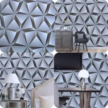 Imagem de Kit 10 Metros Papel de Parede Adesivo Auto Colante Cinza Escuro 3D Sala Quarto Decoração para Casa Fácil Aplicação