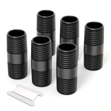 Imagem de GASHER 6 peças 1/2 polegada MNPT PVC macho rosca tubo aspersor extensão de tubo de elevação para sistema de irrigação de gramado, comprimento 5 cm