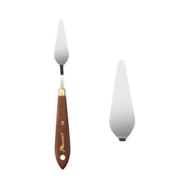 Imagem de Espátula Flexível De Aço Inoxidável Com Cabo De Madeira Para Pintura, 