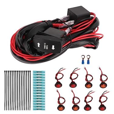 Imagem de Signal de Rotação de Giro UTV ATV UTV Street Legal Kit, Luzes de Sinal de Volta Frontal e Traseira, Cheiro de Fiação pré -cabos, relé de Pisca -Pisca de 12V 40A (Interruptor de