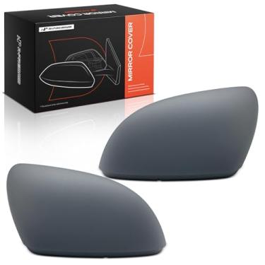 Imagem de A-Premium 2 peças de tampas de espelho retrovisor do lado do motorista e do passageiro - compatível com Mitsubishi Mirage 2014-2023, Mirage G4 2017-2023 - preto liso, sem furo de seta