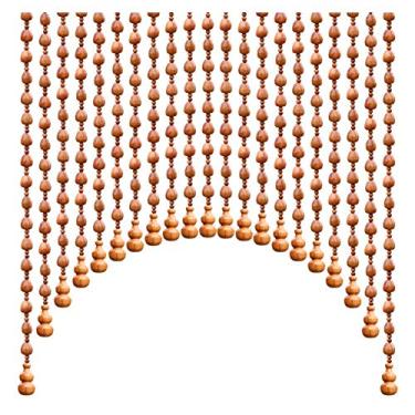 Imagem de ZJYWMM Cortina com contas de madeira natural cortinas de corda de porta para divisória de quarto, passagem de armário de porta, ferragens para pendurar retrô, nogueira, tamanho personalizável (tamanho