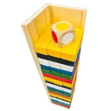 Imagem de Caiu Perdeu Gigante – Jogo de Dado e Torre Colorida – Brinquedo Educativo e Divertido para Crianças