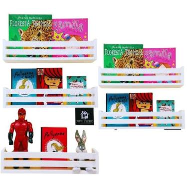 Imagem de Combo Conjunto 5 Prateleiras Porta Livro Pelúcia Quarto - Arte Cedro