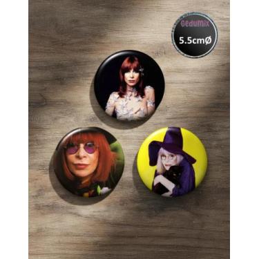Imagem de Botton GEDUMIX Rita Lee Rock 1.0 - 3 Peças, 5.5cmØ Ímã
